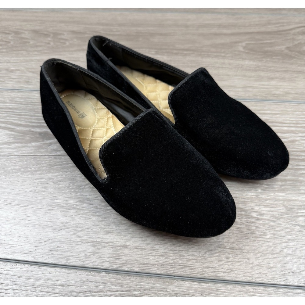 Birdies Women's The Starling Velvet Comfort Smoking Loafers Flats Black Size 8